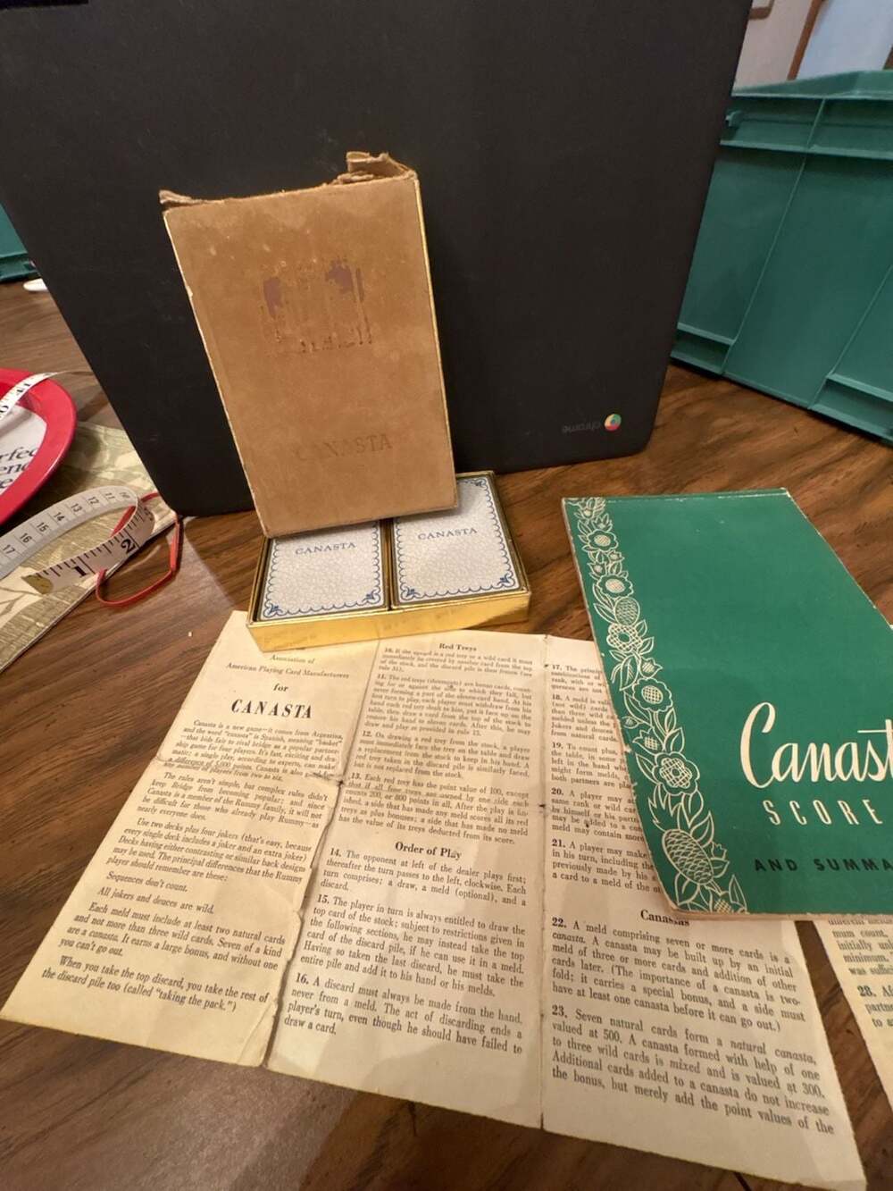 Vintage Whitman Canasta Card Game Set With Score Pad And Rules